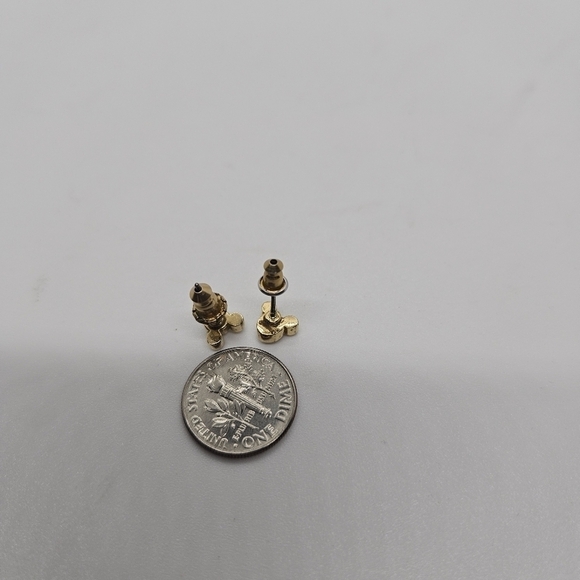 Disney Mickey head gold tone crystal stud earrings - Picture 3 of 3